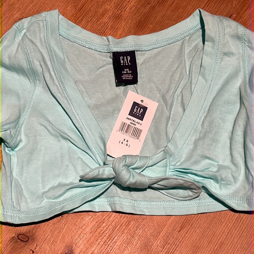 GAP Kids Sz XS ( 4-5 ) tie - top long sleeve top